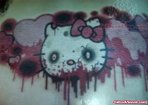 Hello Kitty Heart Eating - Zombie Tattoo