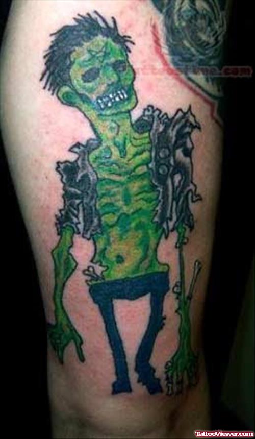 Zombie Green Ink Tattoo