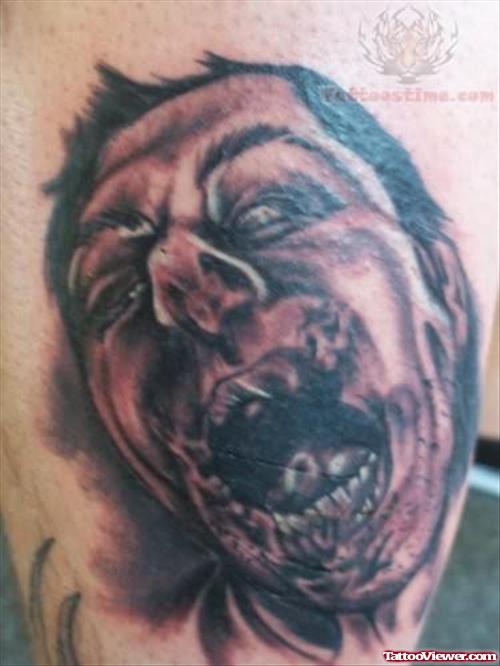 Shouting Zombie Tattoo