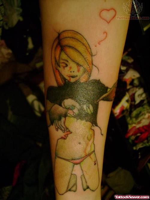 Zombie Crapped Tattoo