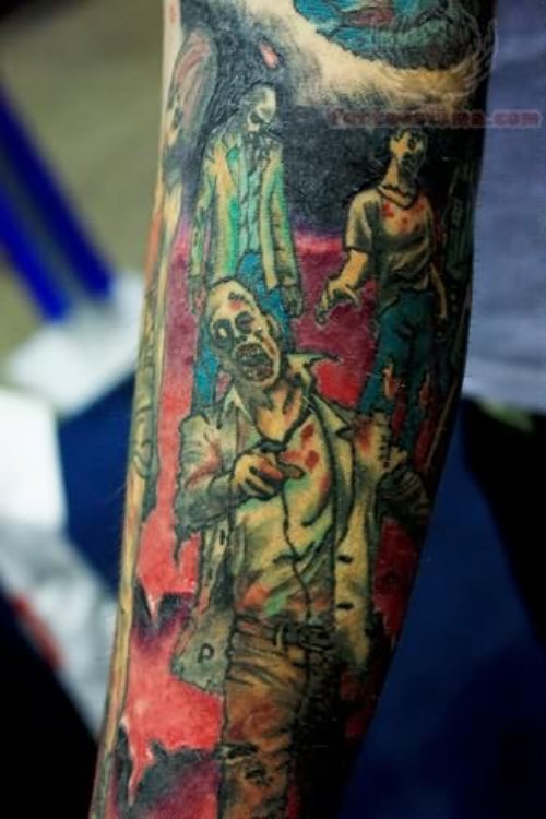 Zombie Tattoos On Arm
